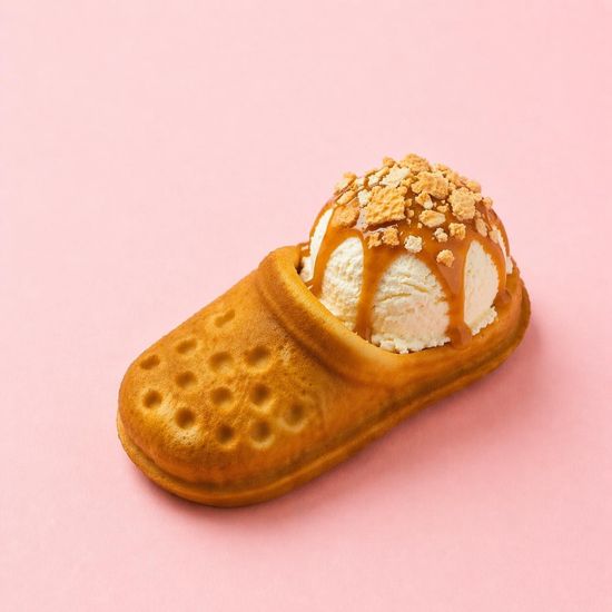 Десерт-конструктор Crocs-вафли с мороженым