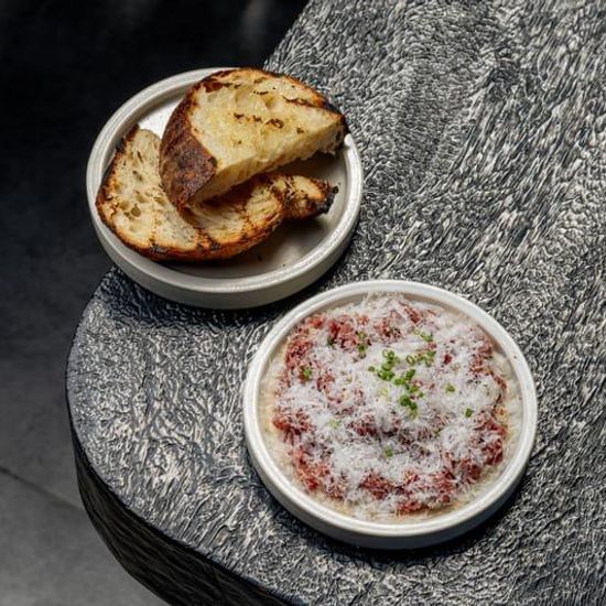 Beef tartare, anchovies, parmesan