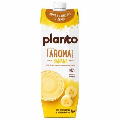 PLANTO Напиток "Banana" соево-банановый обогащенный кальцием ультрапастеризованный 1л