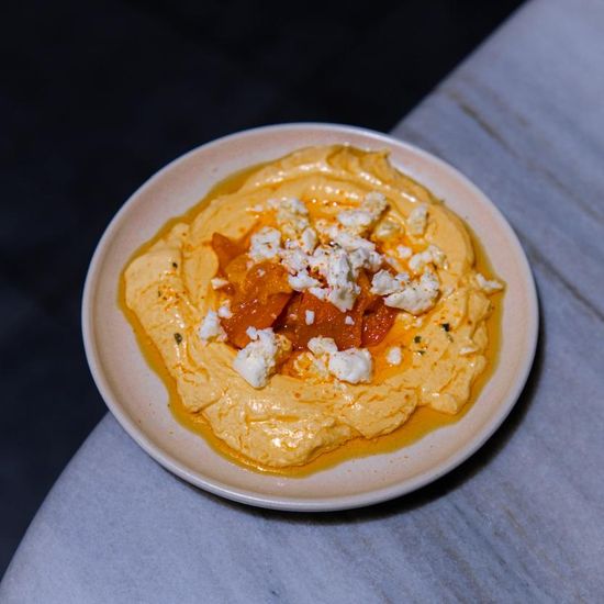 Feta mousse with bell pepper