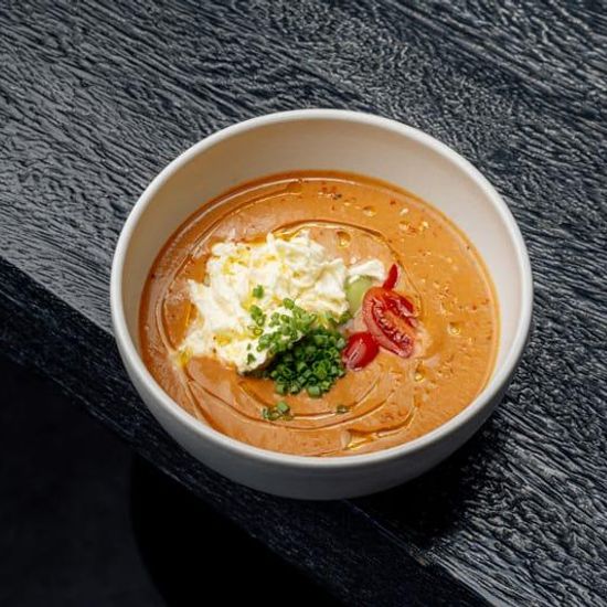 Tomatoes gazpacho, stracciatella