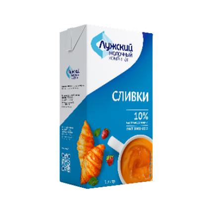 СЛИВКИ ПИТЬЕВЫЕ УЛЬТРАПАСТЕРИЗОВАННЫЕ, МАССОВАЯ ДОЛЯ ЖИРА 10% УПАКОВКА 1,0 ЛИТР, ООО "ЛМК"