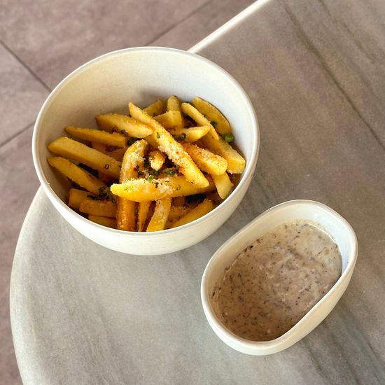 French fries, truffle mayo, parmesan