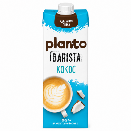 PLANTO Напиток кокосовый с соей обогащенный кальцием Barista 1л ультрапастеризованный