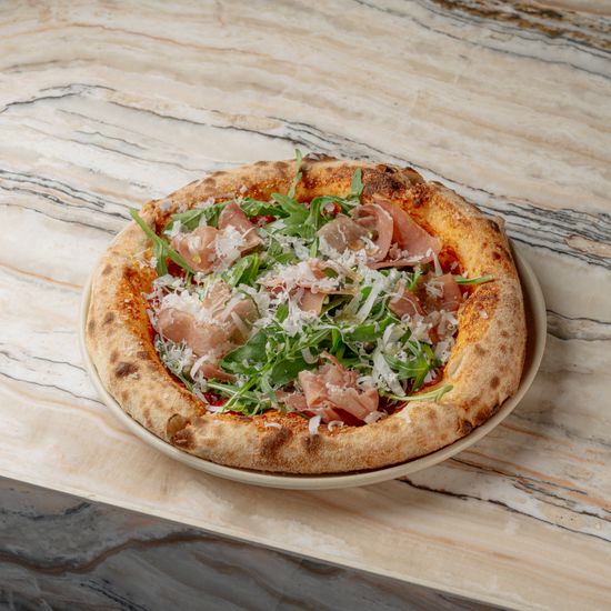 Prosciutto, stracciatella, arugula, parmesan