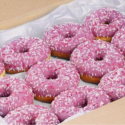 ДифДонат глазированный "Ягодный микс" с начинкой со вкусом ягод 0,07 (36 ШБ) (РОССИЯ)