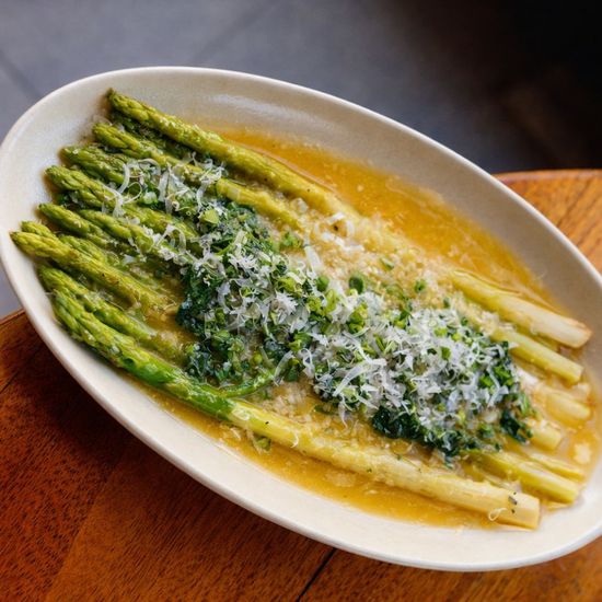 Asparagus, parmesan, garlic butter