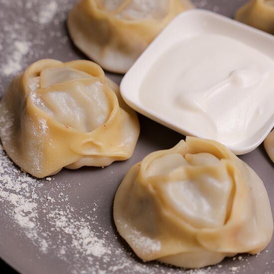 Манты с мясом конины